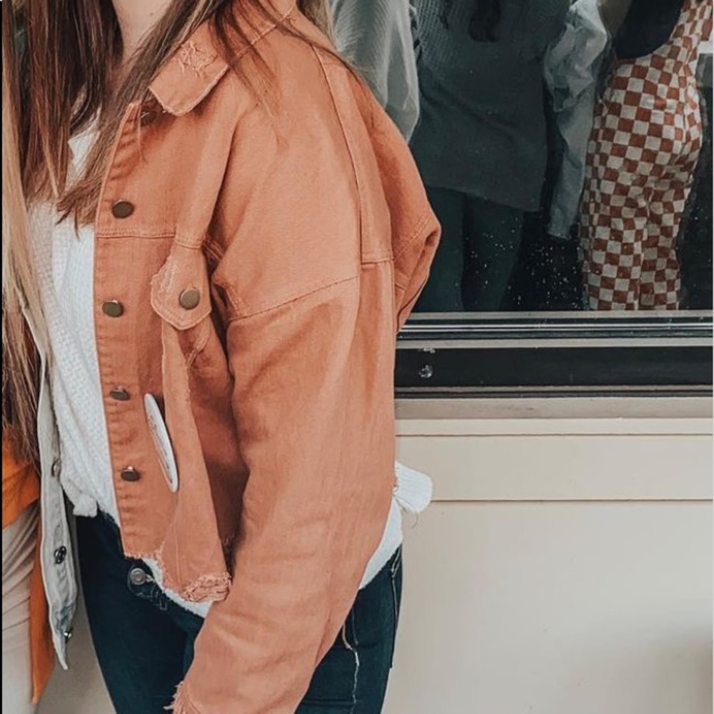 Orange jean jacket